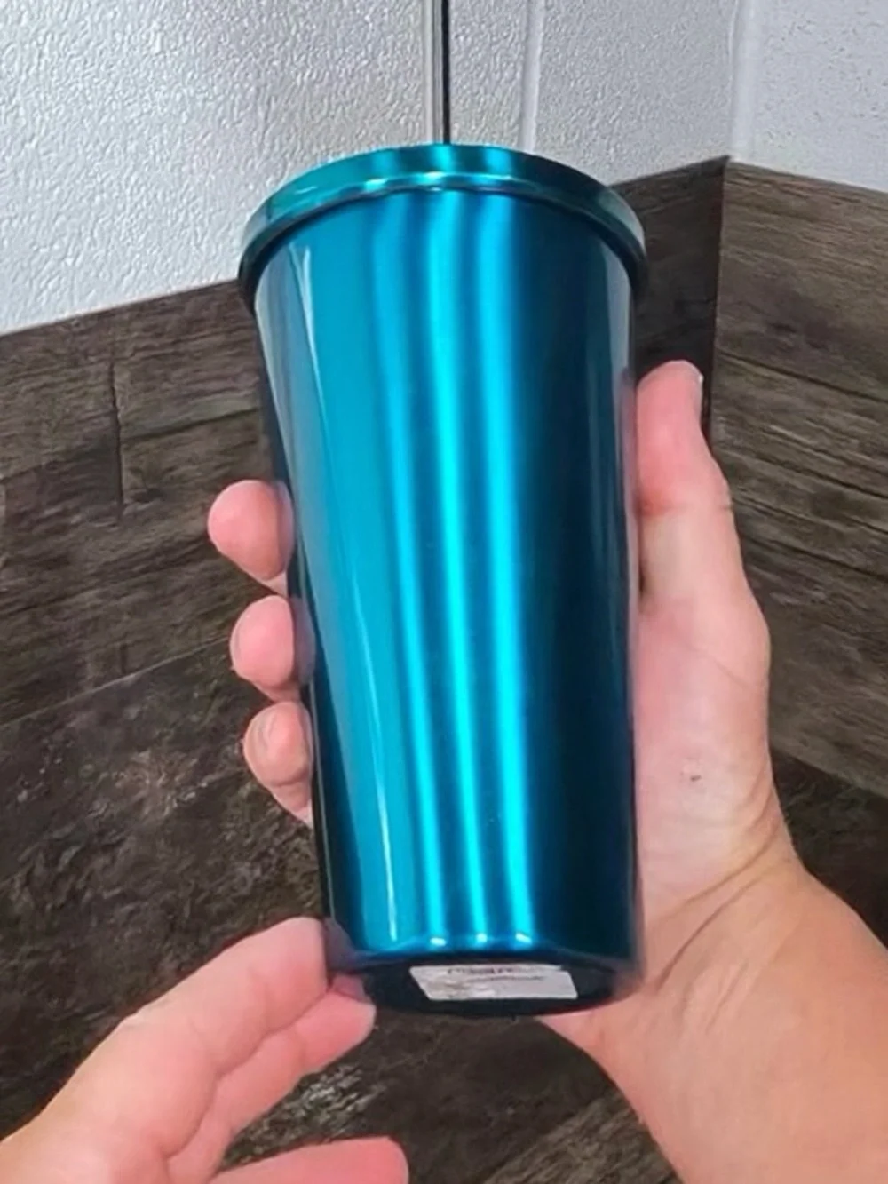 Starbucks Teal Metallic Tumbler with Straw